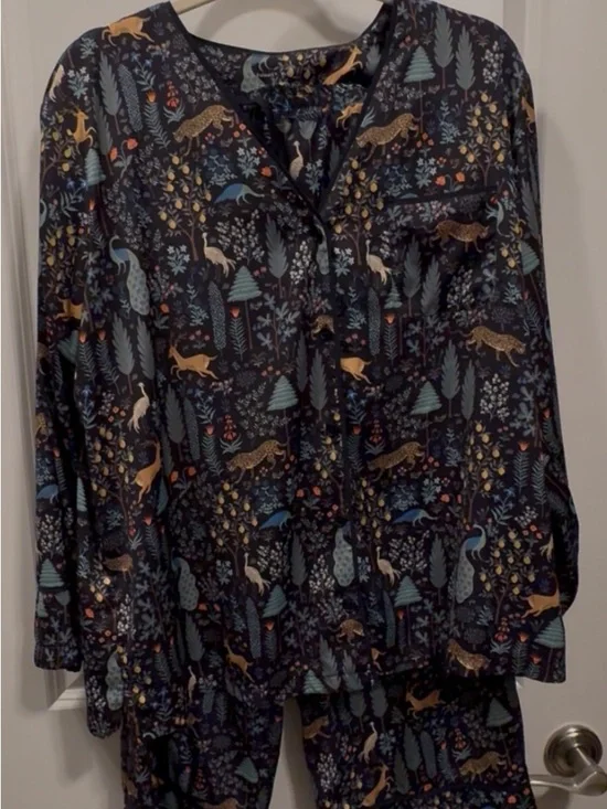 summersalt Navy Wildlife Print Pajama Set - Picture 1 of 2